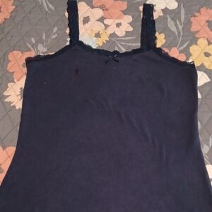 Faded Glory Navy Lace-Trim Cami Tank